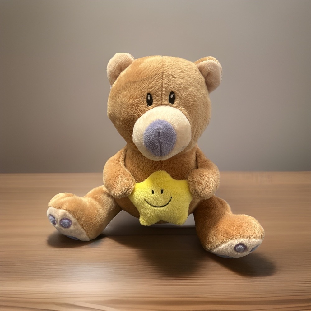 Nuby Teddy Bear Holding Star Plush 2008 Sings Twinkle Twinkle Star Stuffed Bear